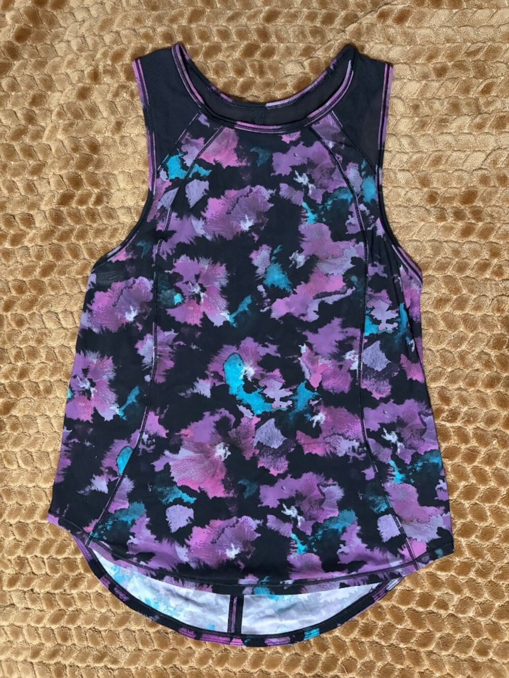 Lululemon Sculpt Tank Top UPF 50+ Running Mesh Bloom Black Fuschia Size 4 - Picture 8 of 10